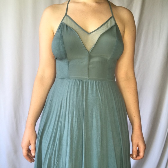 Teal Lightweight Dress with Mesh - Picture 7 of 7